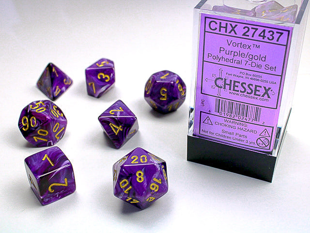 Chessex Polyhedral 7-Die Würfel-Set Opaque - Gelb/Schwarz