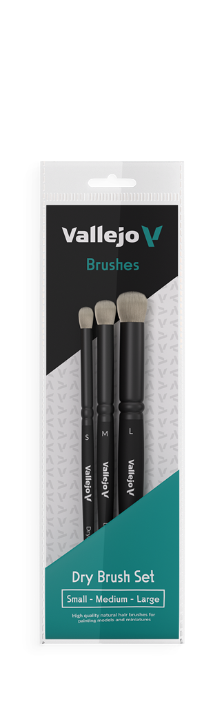 Vallejo - Brushes Dry Brush Set - Small - Medium - Large