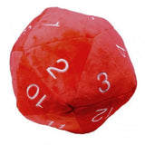 D20 Würfel Plüsch - Rot/Weiße Zahlen