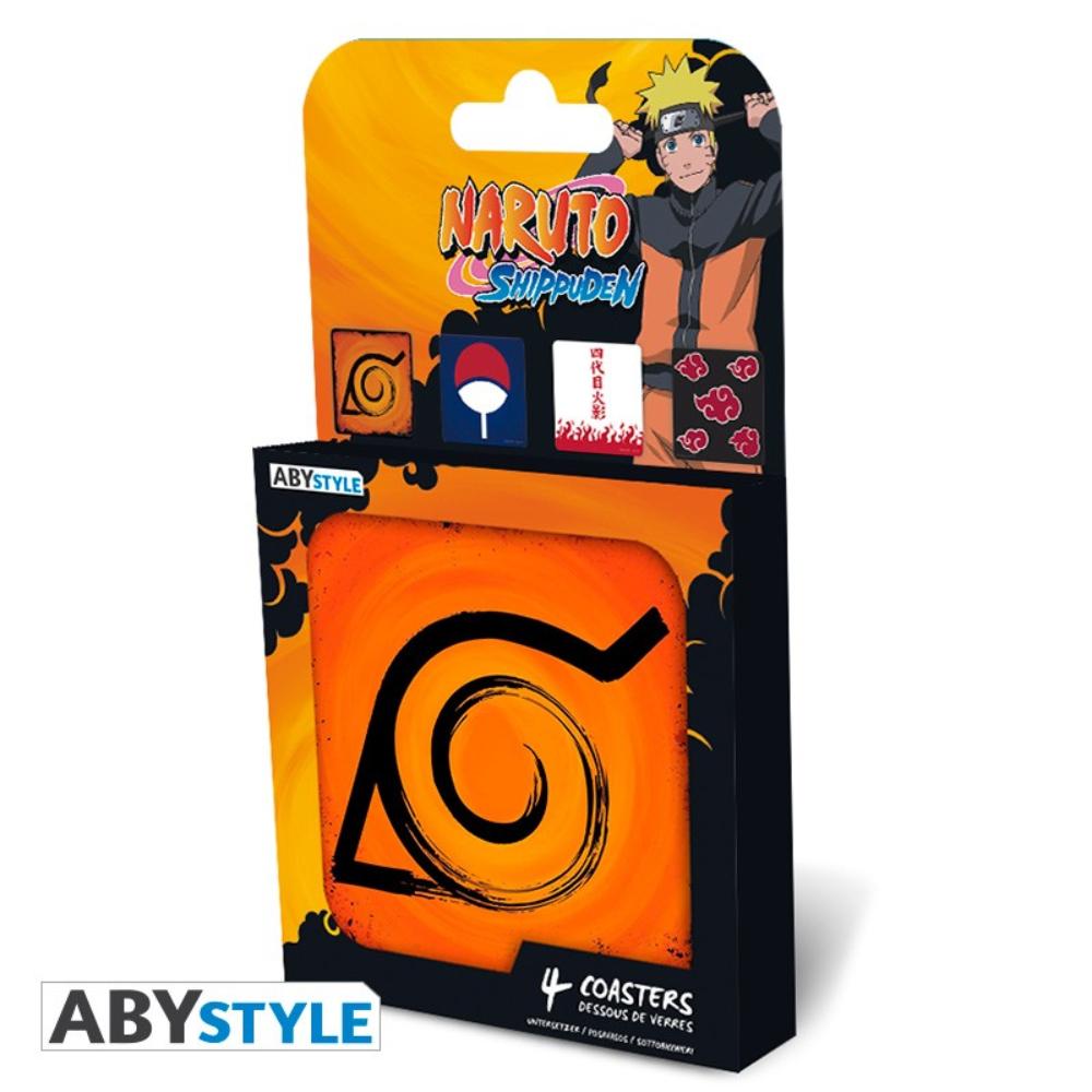 NARUTO SHIPPUDEN - Set 4 Coasters "Emblems"