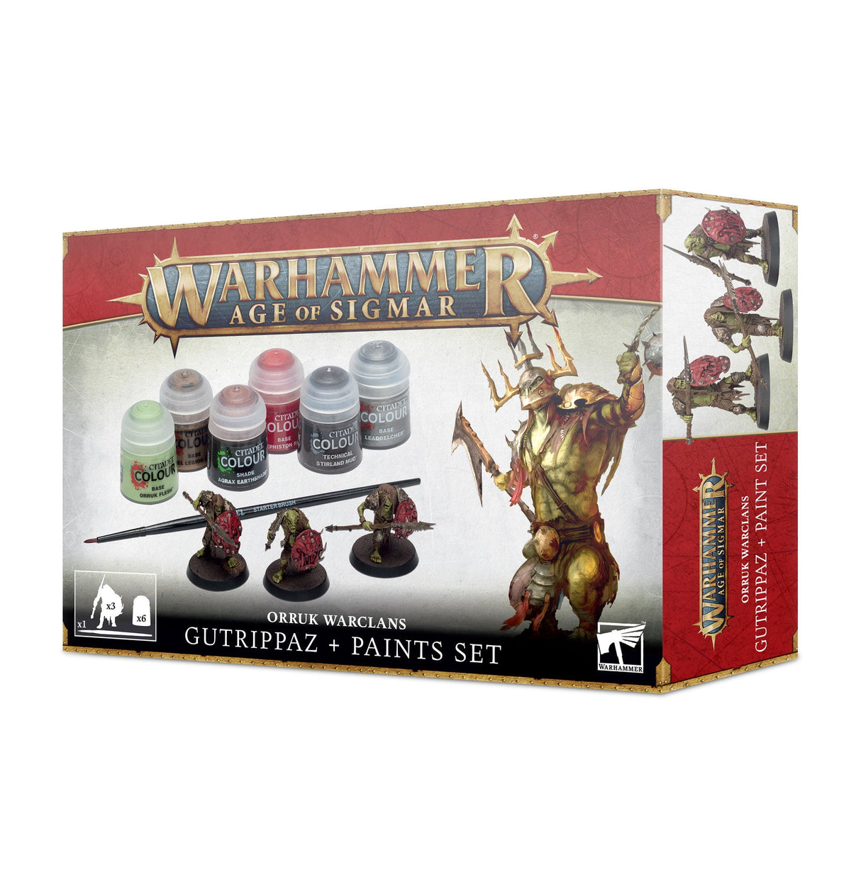 Warhammer Age of Sigmar Orruk Warclans Gutrippaz & Paints Set