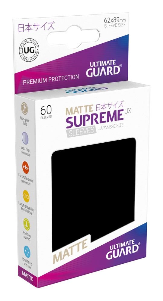 Ultimate Guard Supreme UX Sleeves Japanische Größe Matt Schwarz (60)