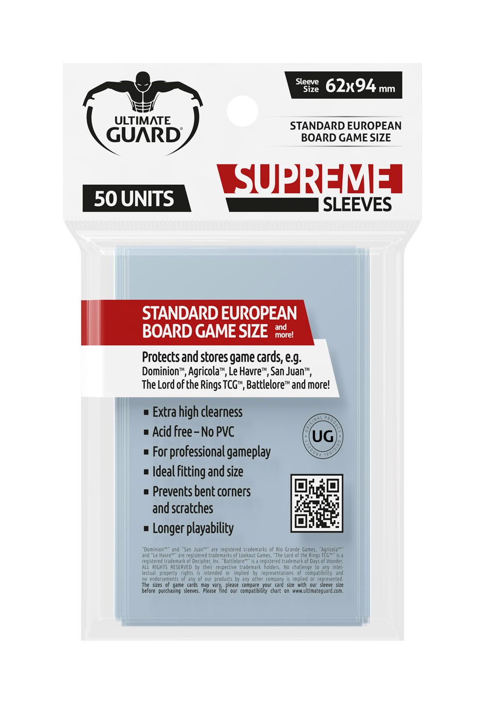 Ultimate Guard Supreme European Board Game Sleeves (50)