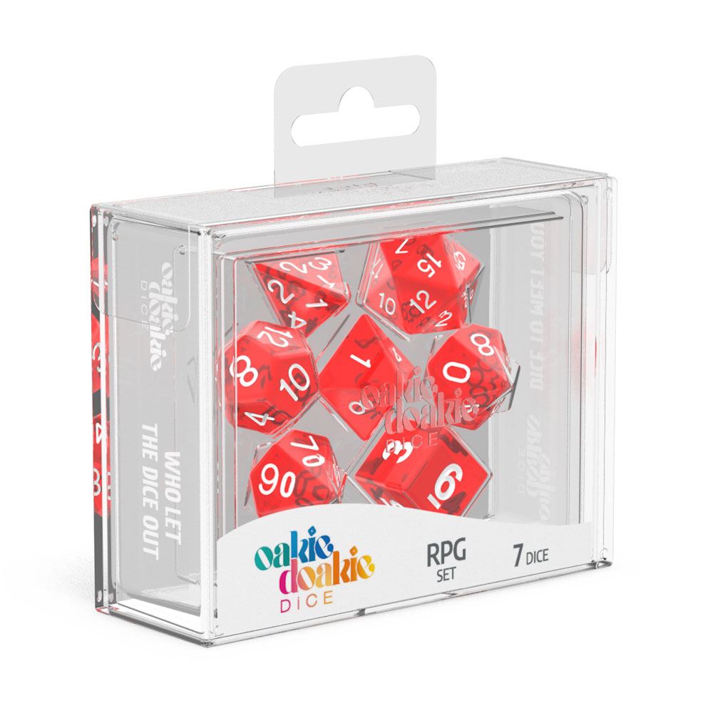 Oakie Doakie Dice Würfel RPG-Set Translucent - Rot (7)