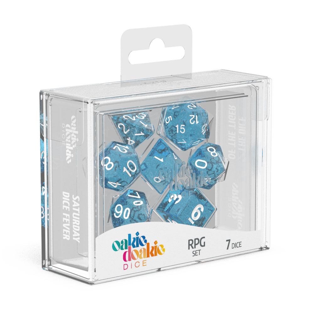 Oakie Doakie Dice Würfel RPG-Set Speckled - Hellblau (7)