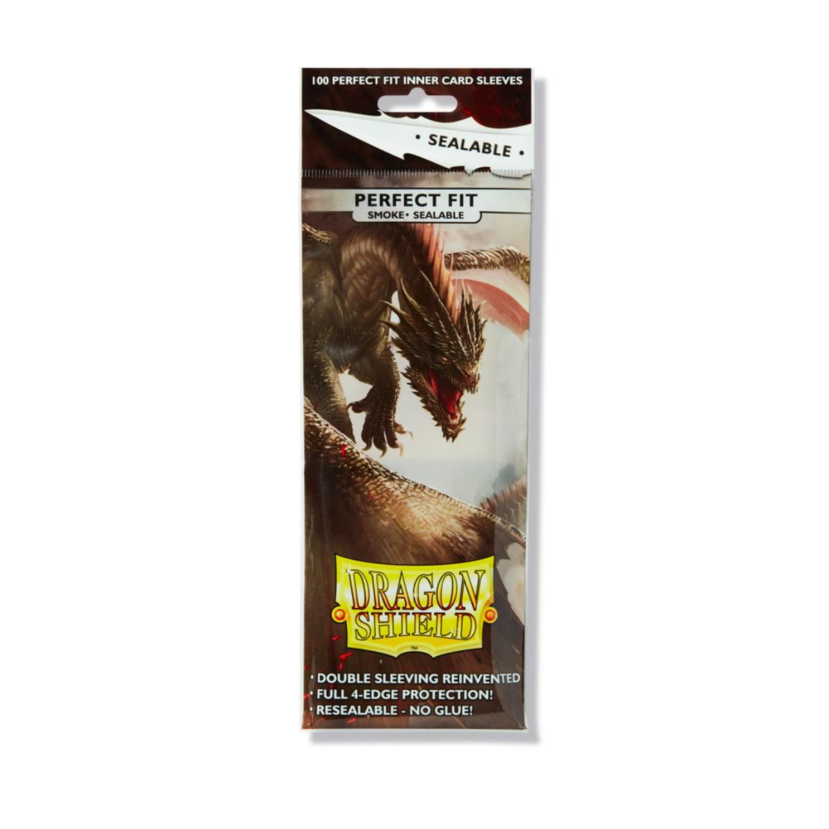 Dragon Shield Standard Perfect Fit Sealable Sleeves - Smoke/Clear (100 Sleeves)