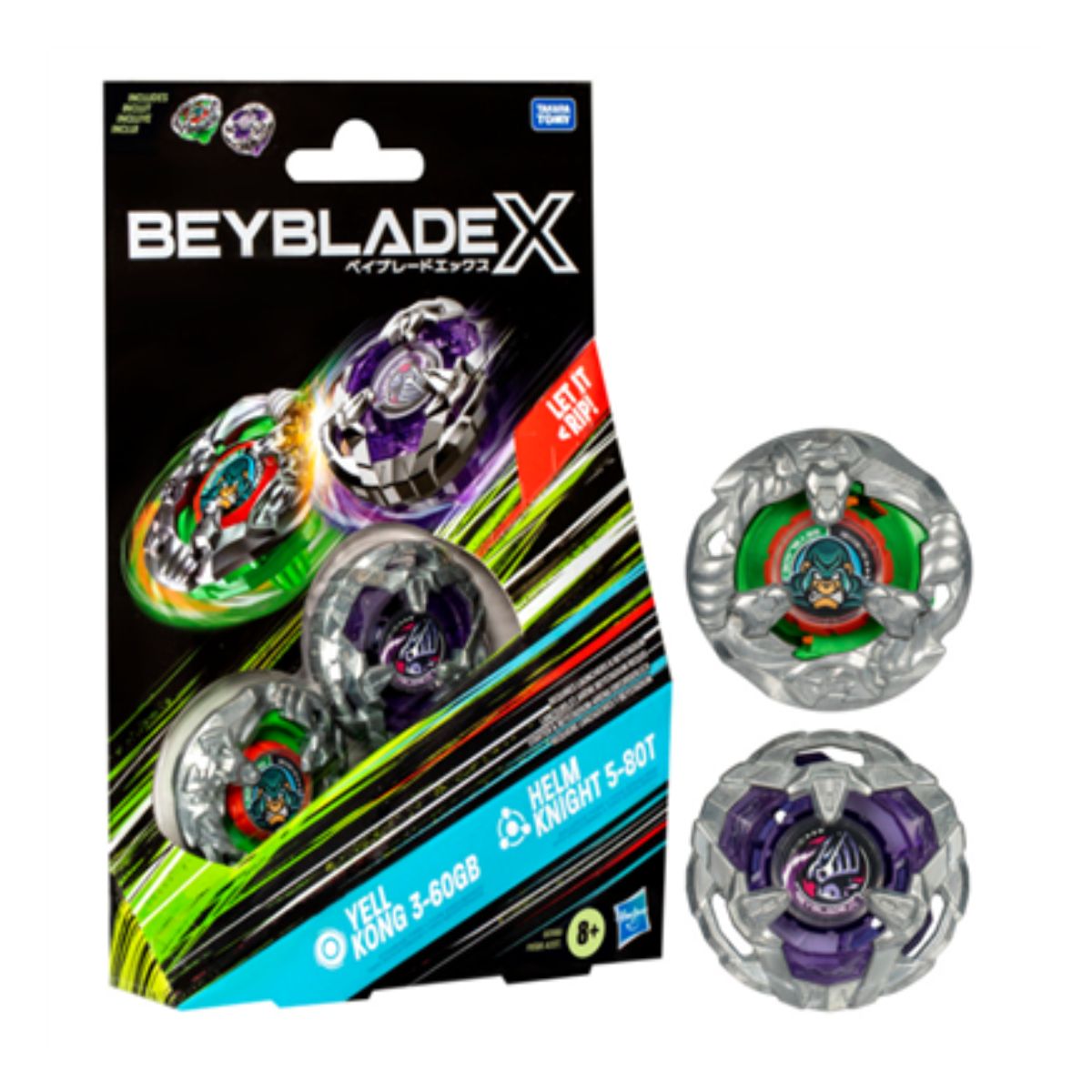 Beyblade X Yell Kong 3-60GB and Helm Knight 5-80T Top Dual Pack Set