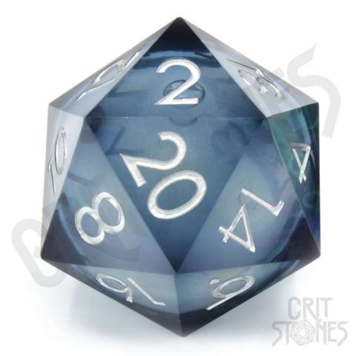 Crit Stones Ocean Orb 50mm Liquid Core D20