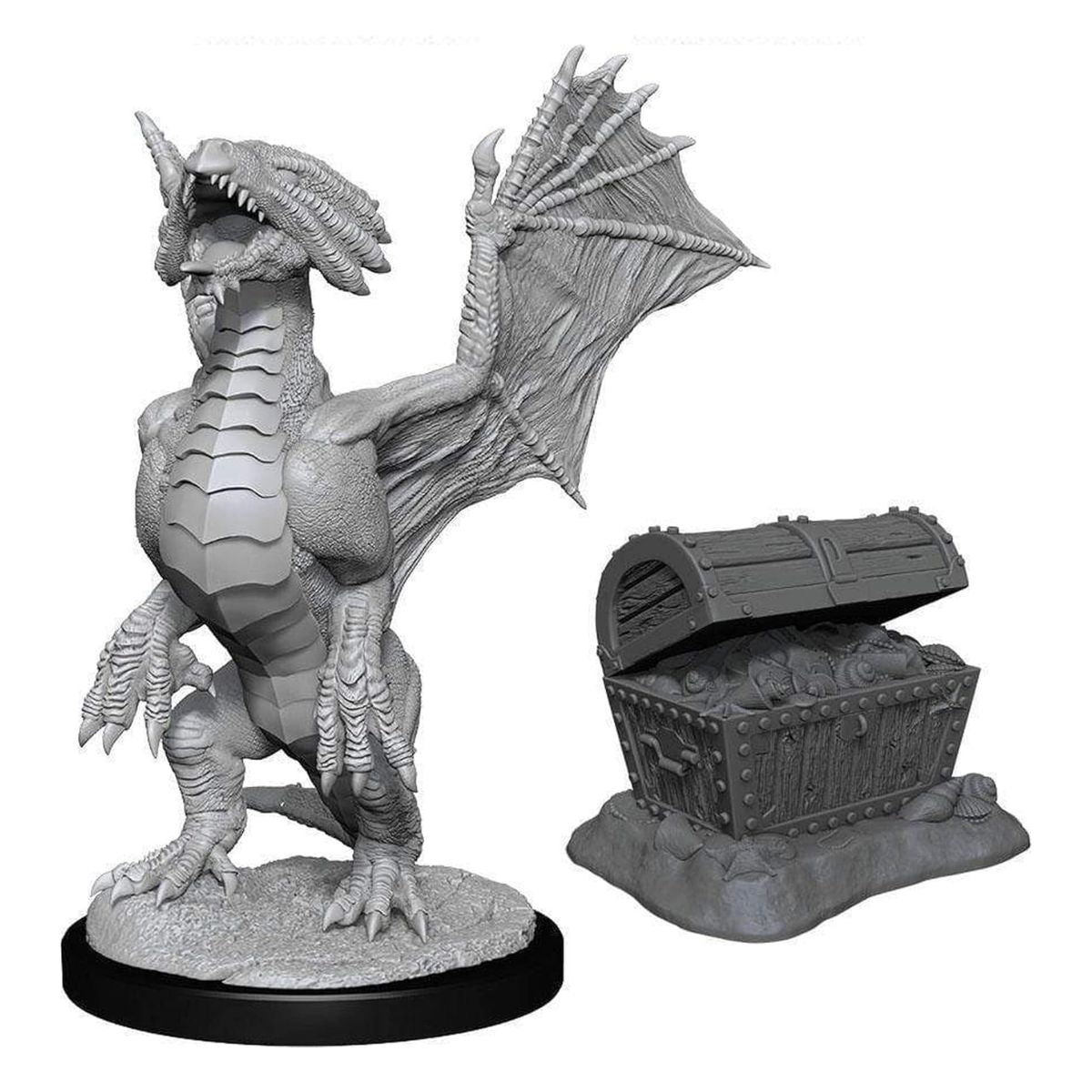 D&D Nolzur's Marvelous Miniatures Bronze Dragon Wyrmling & Pile of Sea found Treasure