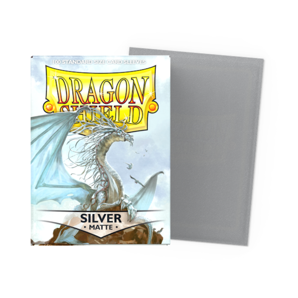 Dragon Shield Standard Size Matte Sleeves - Silver (100 Sleeves)