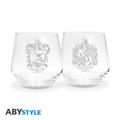 Harry Potter 2 Glas Set Ravenclaw und Hufflepuff