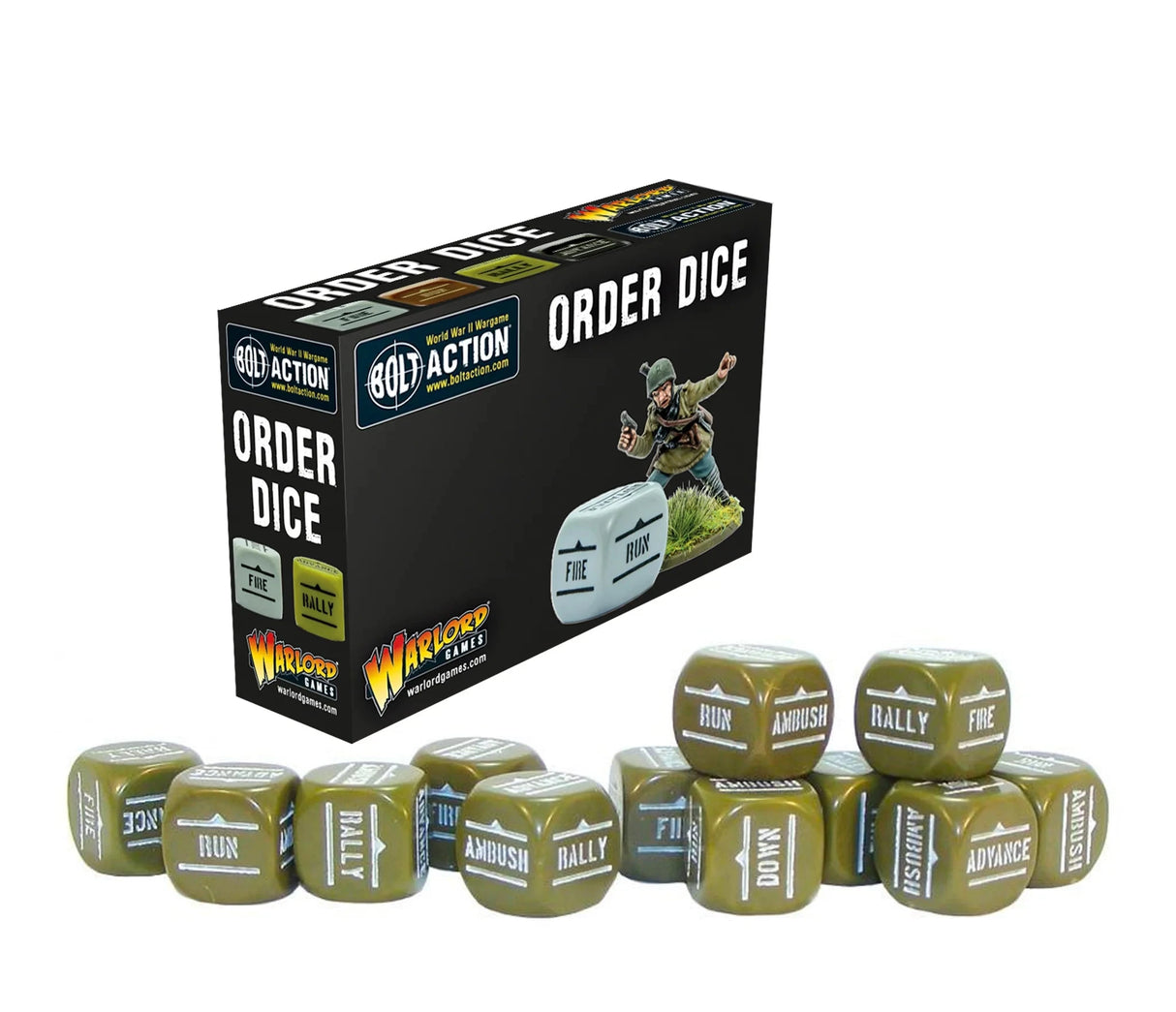 Bolt Action: Orders Dice Pack - Olive Drab