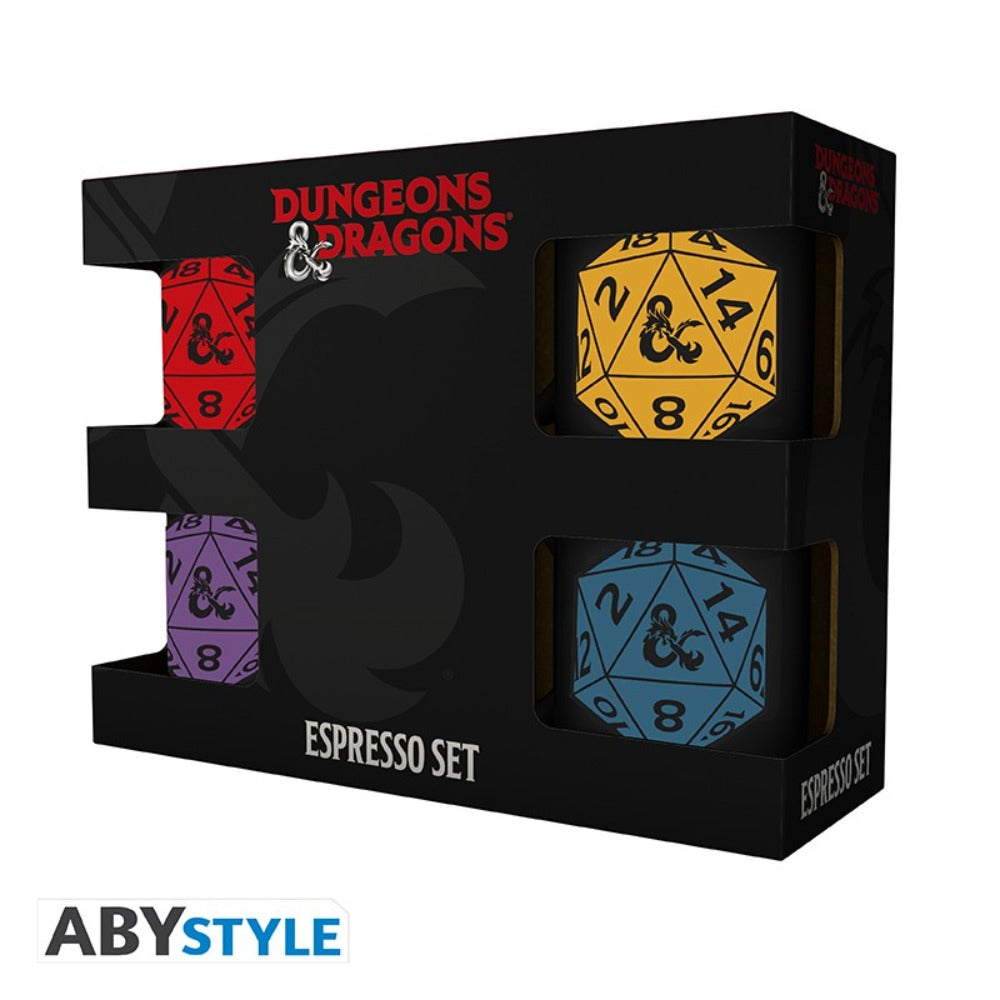 DUNGEONS & DRAGONS - Set 4 espresso mugs - D20