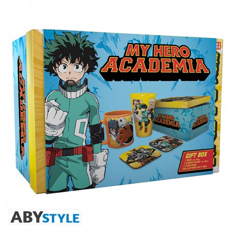 MY HERO ACADEMIA - Pck Glass XXL + Mug + 2 Coasters "Heroes"