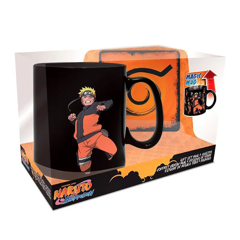 NARUTO Shippuden - Gift Set Mug Heat Change 460ml + Coaster Konoha