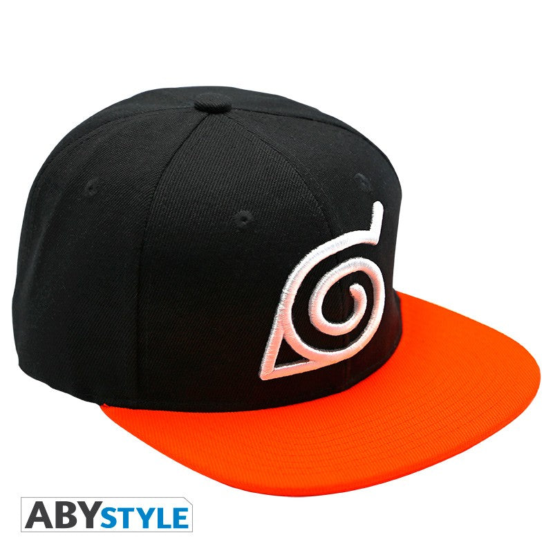 NARUTO SHIPPUDEN - Snapback Cap - Black & Orange - Konoha